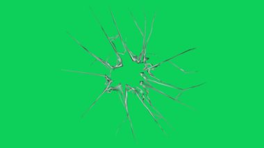 Kırık cam yeşil ekran efektleri, kolay düzenlenebilir yeşil ekran videosu, yüksek kalite vektör 3D illüstrasyon. Üst seçim yeşil ekran arkaplanı