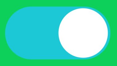 Kapalı iken, yeşil ekran arka planında izole edilmiş 3D kaydırma düğmesi animasyon hareketi grafiği