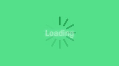 Beyaz noktalar çubuğu yüklüyor ve yeşil ekran kromakey 4k üzerinde işlem animasyonunda yazılıyor