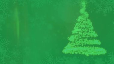 Animasyon video ağacı noel çizgisi enerjisi yeşil ekran arka planında