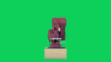 3d görüntüleme robotik kolu yeşil ekran arkaplan 4k animasyonu üzerinde izole
