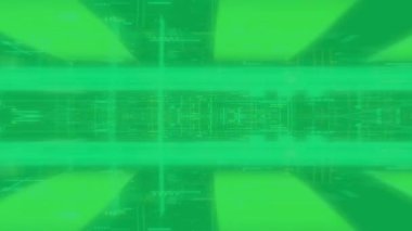 Sibernetik İşaretleri ve desenleri, Renkli Yeşil, 3D Hareketi olan Modern Dijital Arkaplan