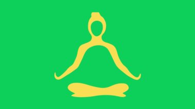 Parlak yoga sembolü yeşil ekran hareketi grafikleri