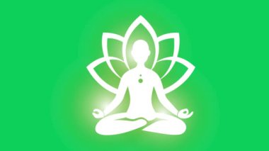 Parlak yoga sembolü yeşil ekran hareketi grafikleri