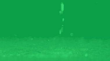 Su damlaları ve su sıçraması canlandırılmış su, düşen yağmur yeşil ekran alfa döngüsü 4k
