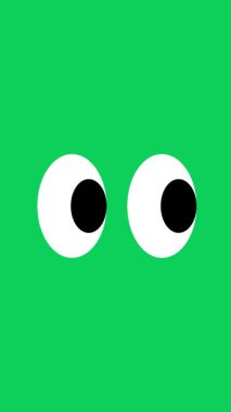 Basit bir kawaii 'nin yeşil ekranda göz kırptığı yüksek kaliteli bir çizgi film..