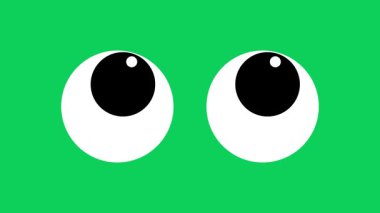 Basit bir kawaii 'nin yeşil ekranda göz kırptığı yüksek kaliteli bir çizgi film..