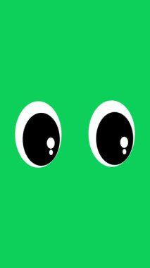 Basit bir kawaii 'nin yeşil ekranda göz kırptığı yüksek kaliteli bir çizgi film..