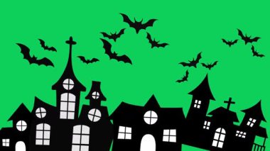 Uçan yarasalar tehlikeli hayaletler yeşil ekran krom anahtarını kutsuyor..