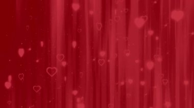 Döngü videosu, Sevgililer Günü için Red Hearts hareketi ve Bokeh Aşk Videosu. 4K Romantik Sevgililer Günü için koyu kırmızı arka planda döngü oluşturdu.