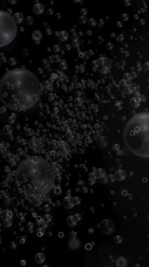 Kara Arkaplanda Kabarcık Dalgalanması, 4k, döngü