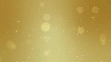 Kara Arkaplan 'da parlayan altın rengi yüzen toz parçacıkları Bokeh yıldızı ile soyut altın arkaplan. Uzayda fütürist ışıltı.