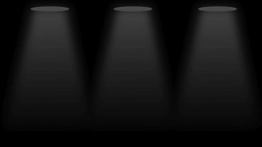 Siyah arka planda beyaz ışık huzmeleri. Işık animasyonu. Dinamik ışık ışınları.