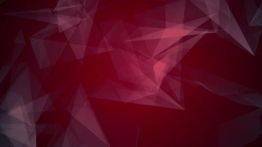 Koyu Kırmızı Arkaplan Soyut Canlandırmasında Geometrik Çokgen Hareketi