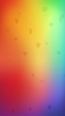 Kusursuz Döngü LGBTQ Soyut Renkli Kalpler ve Gradyan Arkaplan Bulanık Çizgiler Hareketi