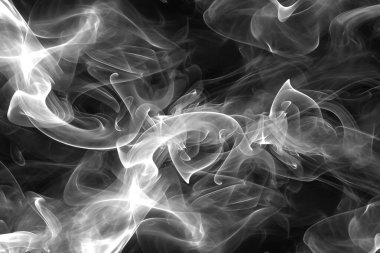 Şeffaf siyah arkaplanda izole edilmiş dumanlı bir hava. Buhar patlaması özel efekt. Buharın etkili dokusu, sis, bulut, duman. Hisse senedi illüstrasyonu. PNG stok illüstrasyonu