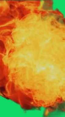 Yeşil Ekrandaki Bir Patlamanın Soyut Hareket Grafiği