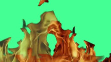 High Quality Video Footage of Realistic Fire Flames on Green Screen