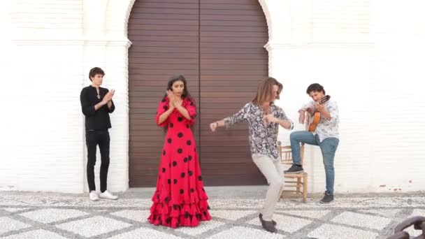 Španělsko Andalusie Granada Flamenco Zpívá Tančí Ulicích Albaicinu Koncept Kulturní — Stock video