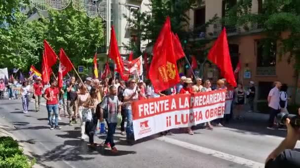 Granada España Mayo 2023 Manifestación Sindicatos Partidos Políticos Por Los — Vídeos de Stock