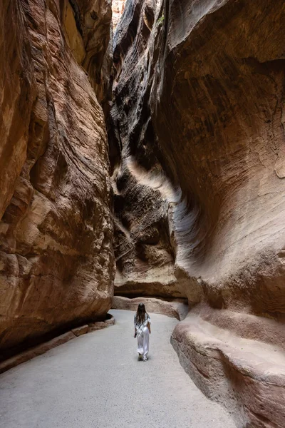 Petra Jordania Octubre 2022 Entrada Del Desfiladero Siq Ciudad Nabatea —  Fotos de Stock