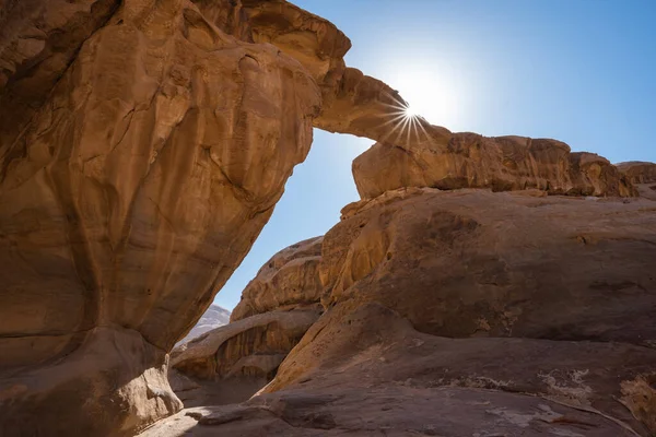 Frouth Rock Arch Wadi Rum Een Natuurlijke Brug Jordanië Ook — Stockfoto