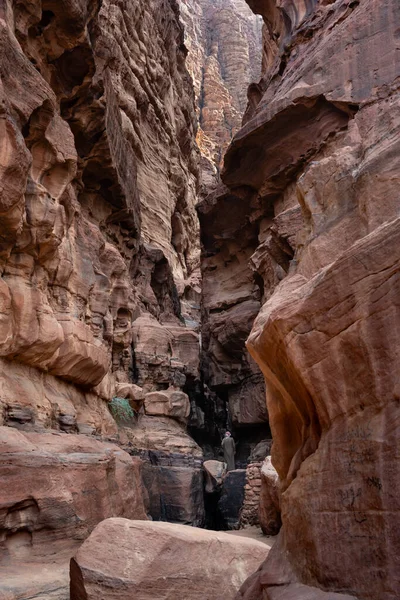 Barranco Alkazali Cañón Jabal Khazali Wadi Rum Jordania —  Fotos de Stock
