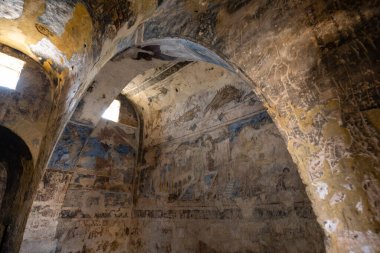 Qasr Amra veya Quasayr Amra Çöl Kalesi Ürdün İç Fresco ve Tavan