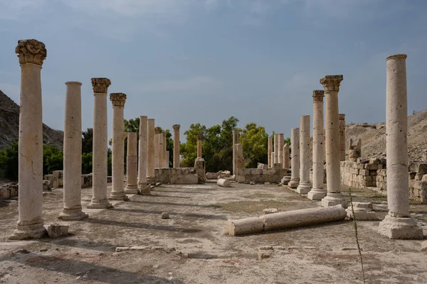 Complexe Civique Byzantin Colonnes Ruines Pella Jordanie — Photo