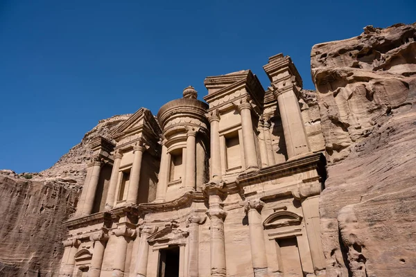Deir Mosteiro Petra Jordânia Também Soletrado Dayr Deir Túmulo Nabatean — Fotografia de Stock