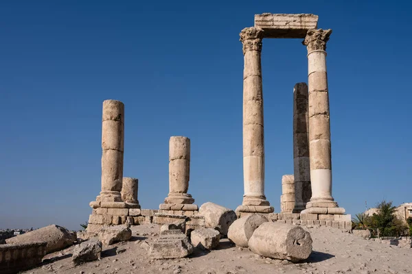 Templo Hércules Ammán Ruinas Romanas Antiguas Ciudadela Ammán Jordania Imagen de stock