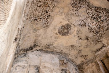 Küçük Petra, Ürdün 'de Fresco ile Boyalı Biclinium İç Oda Tavanı