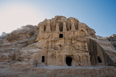 Nabataean Obelisk Tomb and Bab al Siq Triclinium Exterior Facade in Petra, Jordan, a Rock Cut Grave