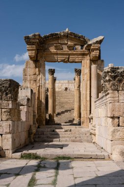 Gerasa or Jerash Cathedral Gateway, the Entrance Portal to the Cathedral Compound or Complex in Jerash, Jordan