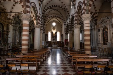 Vicenza, Italy - August 12 2022: Chiesa Santa Maria in Foro detta dei Servi Church Interior