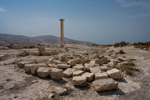 Machaerus Nebo Qala Mukawir Castle Ruins Jordánsku Kde Byl Jan Stock Snímky