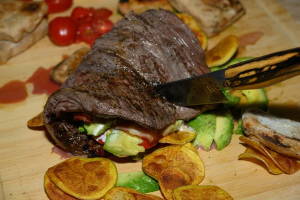 Carne Stonemason Bricklayer Bife Albanil Sirloin Rump Steak — Foto Stock