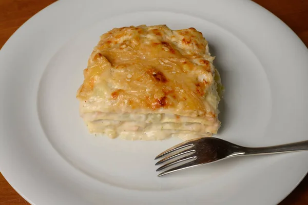 Fisch Oder Meeresfrüchte Lasagne Lasagne Bianche Pesce Oder Frutti Mare — Stockfoto