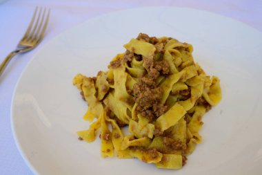 Tagliatelle al Ragu alla Modenese taze soslu makarna.