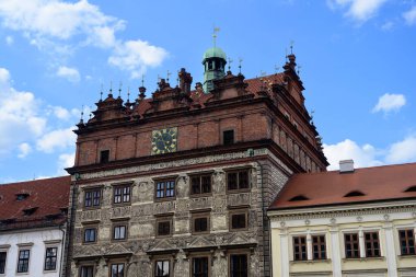 Plzen Belediye Binası Dış İşleri Radnice Mesta Plzne Sgraffito Rönesans Cephesi