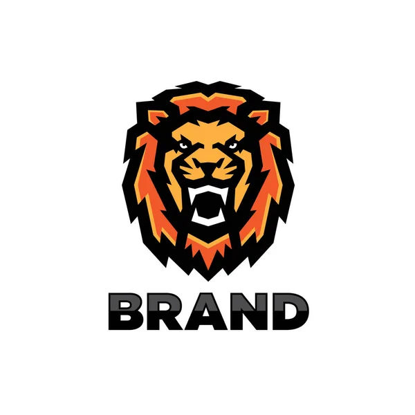 Güç, koruma ve kararlılığı sembolize eden modern maskot aslan logosu. Satılık maskot aslan tasarımı.