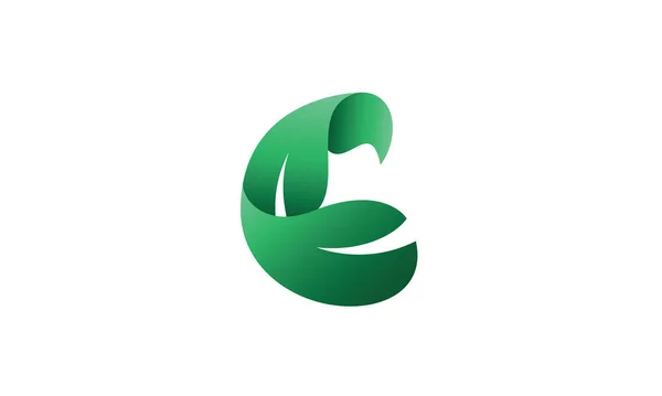 Logo Force Naturelle Logo Créatif Avec Feuilles Vertes Formant Biceps — Image vectorielle