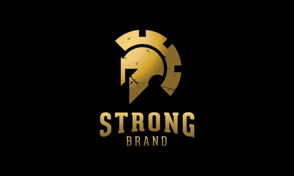 Spartan Λογότυπο Spartan Κράνος Χρυσή Spartan Κράνος Σχεδιασμό — Διανυσματικό Αρχείο