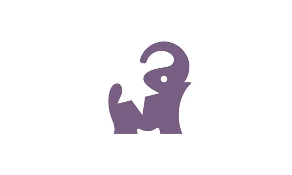 Şirin bir bebek fil logosu ve sırtında bir yıldızın minimalist tasarımı. Satılık şirin fil logosu. Bebek fil logosu.
