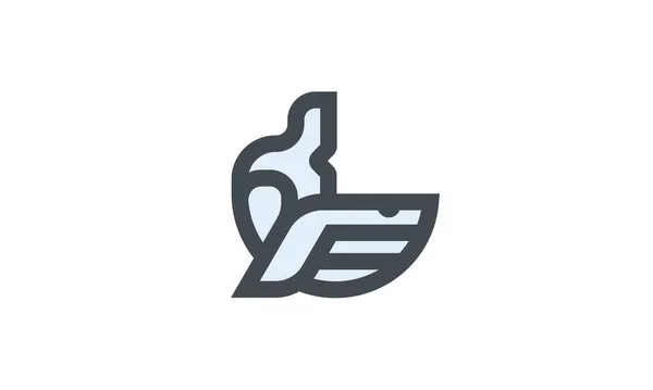 Basit çizgilerle tasarlanmış cesur ve minimalist balina logosu. Balina logo şablonu.
