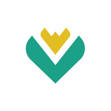 Vejetaryen Kral logosu. Vegan Kral logosu 3 elementin birleşiminden oluşur: V harfi, altın taç ve yapraklar. Basit vejetaryen kral logosu sayesinde arka planda harika görünüyor..