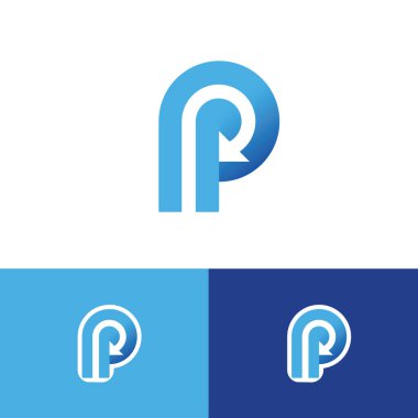 Kalın ve modern harf P monogramı ve içinde bir ok. Logo hareketi ve bir tür süreci temsil ediyor..