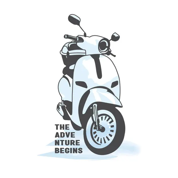 El çizimi scooter Vespa vektör çizim sanatı. 