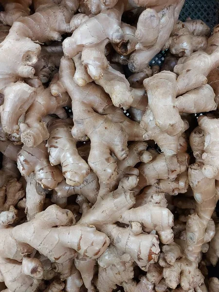 Ginger roots in a box. High quality photo