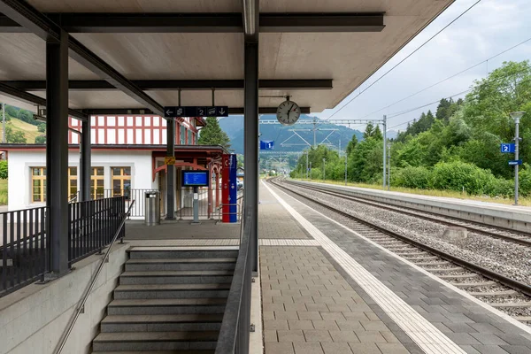 stock image Typical small Swiss train station